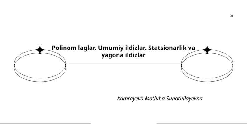 Polinom laglar. Umumiy ildizlar. Statsionarlik va yagona ildizlar