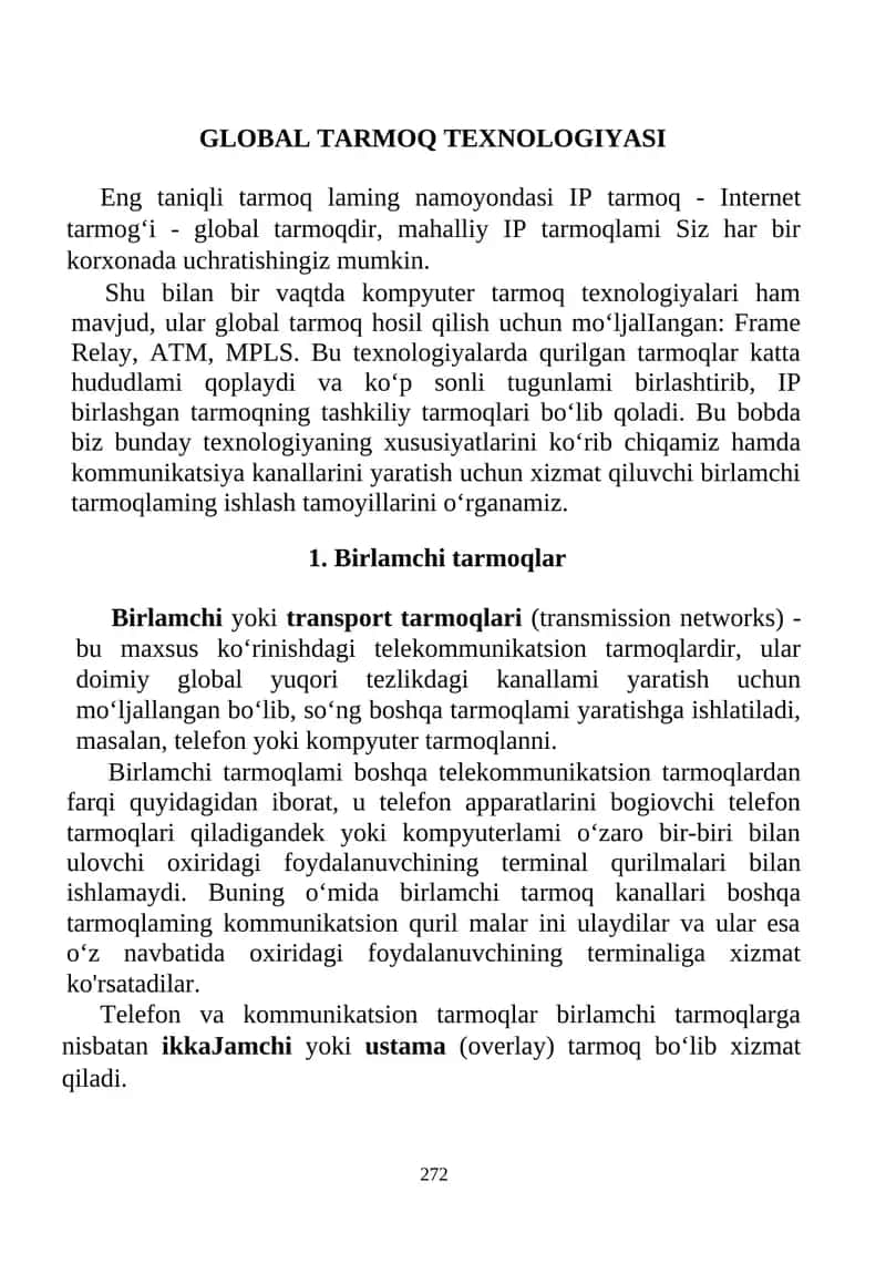 GLOBAL TARMOQ TEXNOLOGIYASI