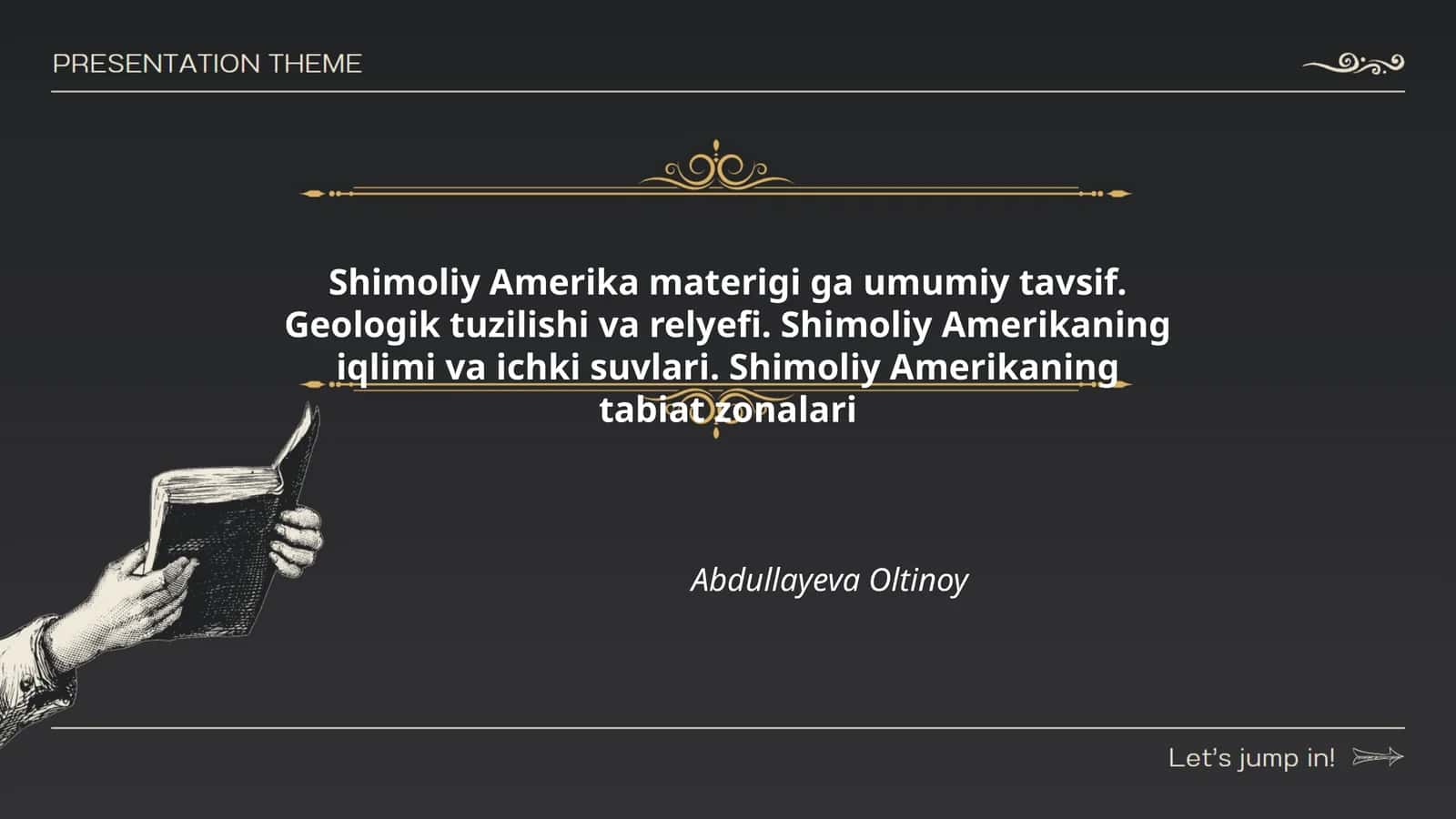 Shimoliy Amerika materigi ga umumiy tavsif. Geologik tuzilishi va relyefi. Shimoliy Amerikaning iqlimi va ichki suvlari. Shimoliy Amerikaning tabiat zonalari Abdullayeva Oltinoy