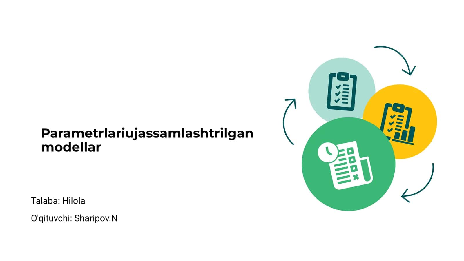 Parametrlariujassamlashtrilgan modellar