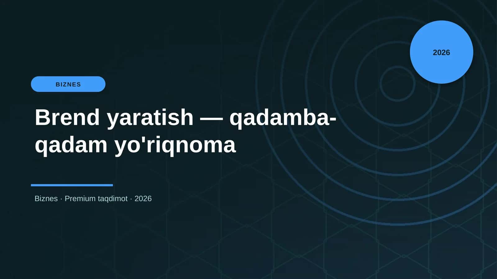 Brend yaratish — qadamba-qadam yo'riqnoma