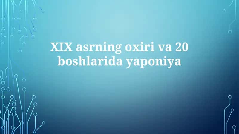 Yaponiya XIX asr oxirida