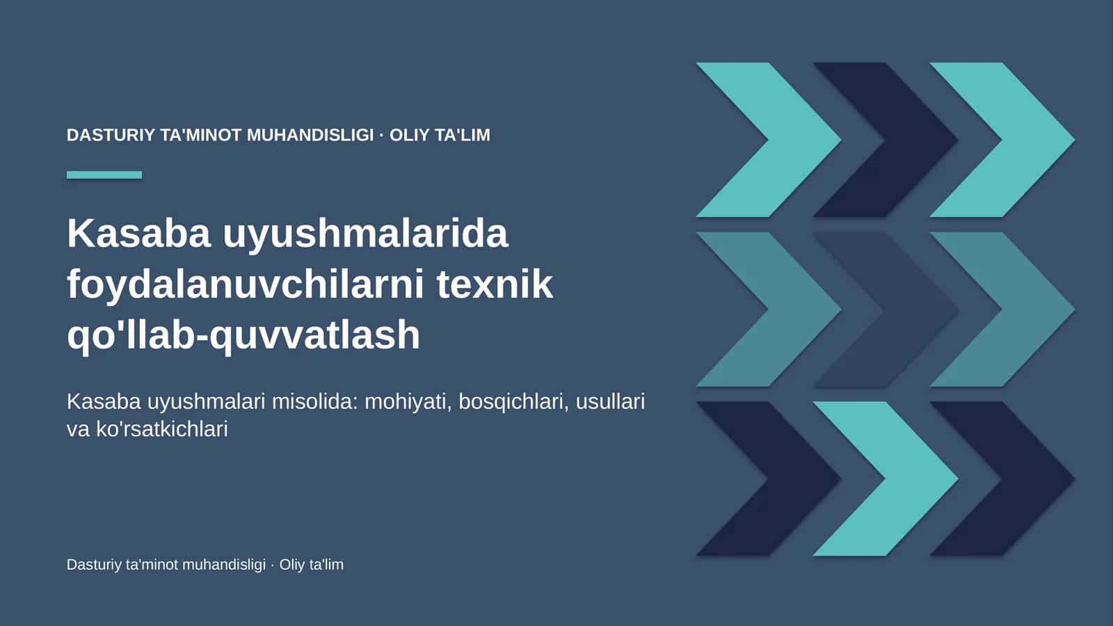 Kasaba uyushmalarida foydalanuvchilarni texnik qo'llab-quvvatlash
