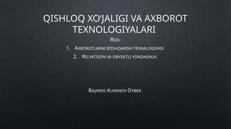 Axborot tizimi(AT)