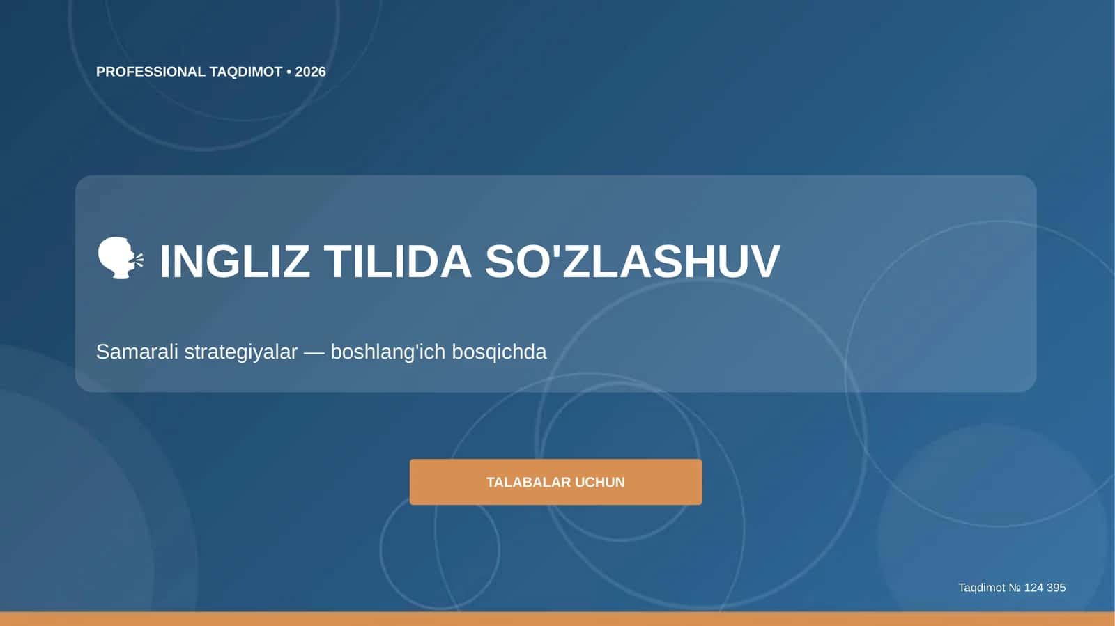 INGLIZ TILIDA SO'ZLASHUV
