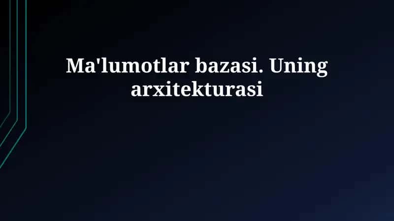 Ma'lumotlar bazasi