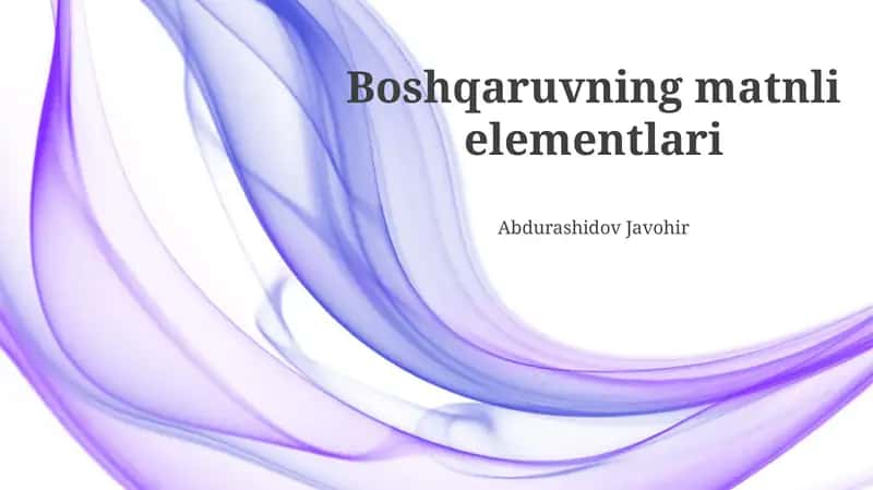 Boshqaruvning matnli elementlari