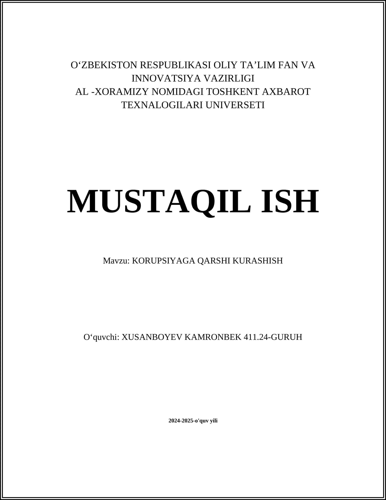 Korupsiyaga qarshi kurashish