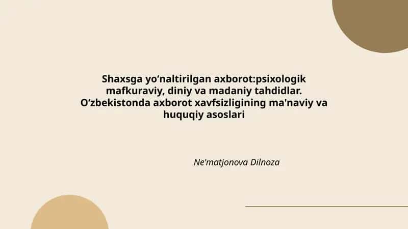 Ne'matjonova Dilnoza