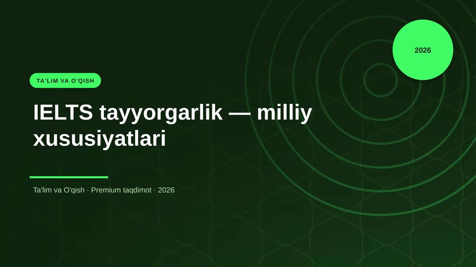 IELTS tayyorgarlik — milliy xususiyatlari