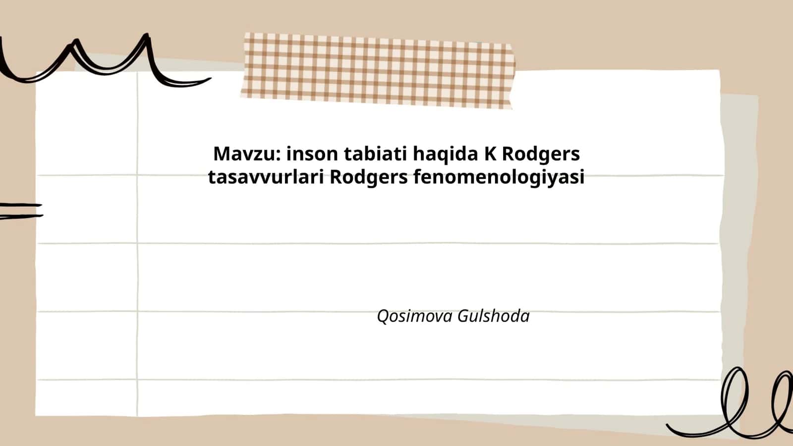 Carl Rogersning inson tabiati haqidagi tushunchalari