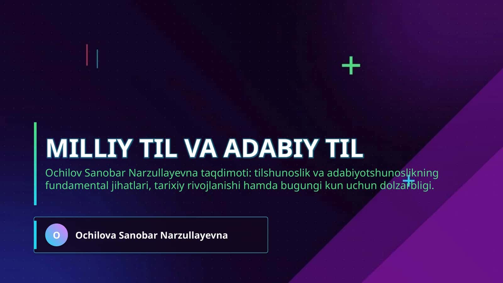 Milliy til va adabiy til