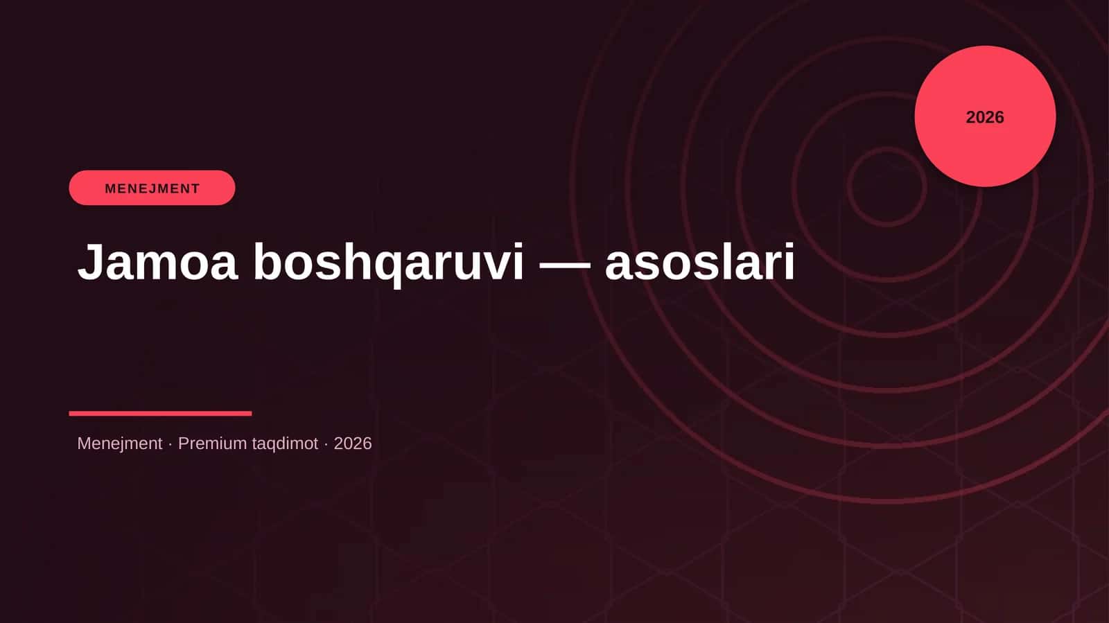 Jamoa boshqaruvi — asoslari
