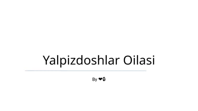 Yalpizdoshlar Oilasi
