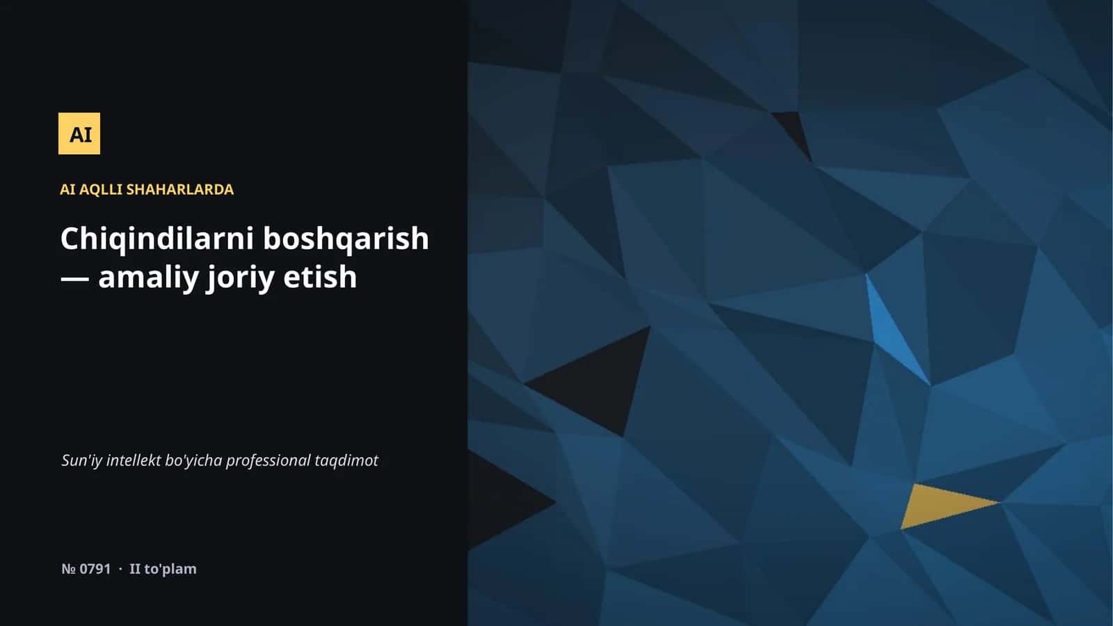 AI AQLLI SHAHARLARDA