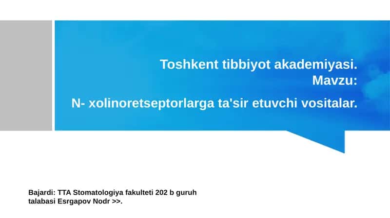 Nikotinga sezgir xolinoreseptorlarga ta'sir etuvchi vositalar