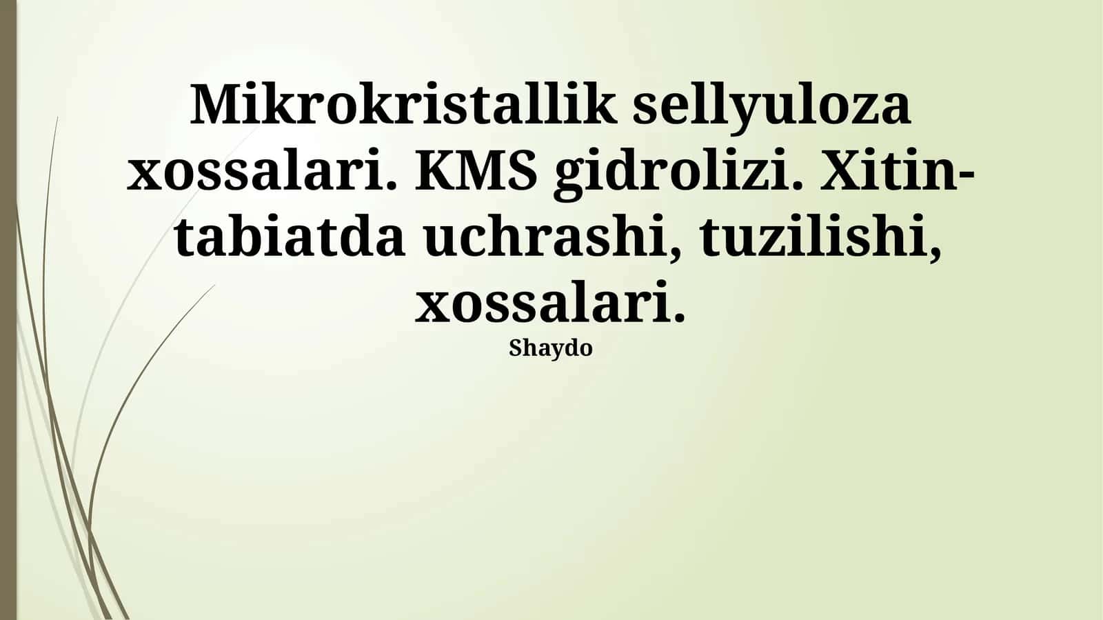 Mikrokristallik sellyuloza xossalari