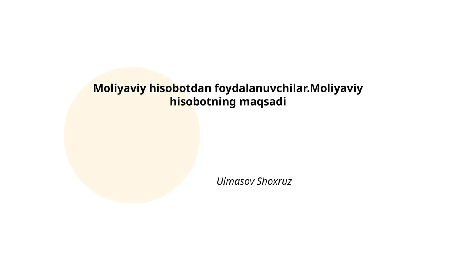 Moliyaviy hisobotdan foydalanuvchilar