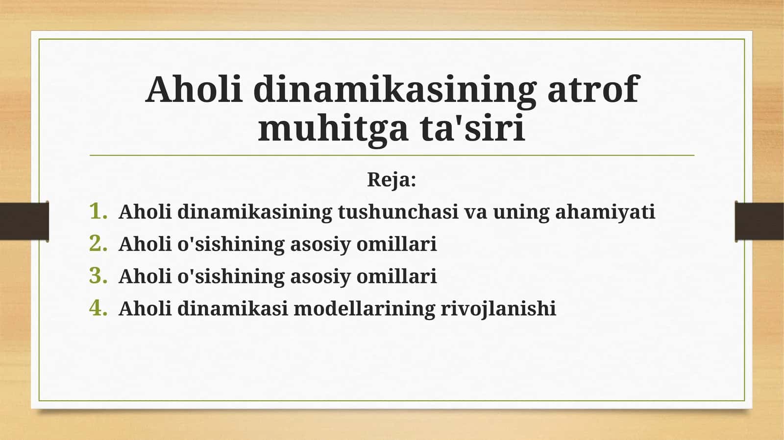 Aholi dinamikasi oʻng. atrofi