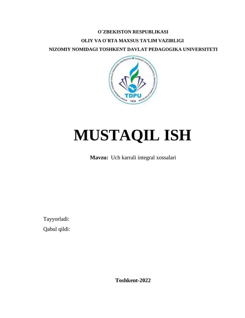 Uch karrali integral xossalari