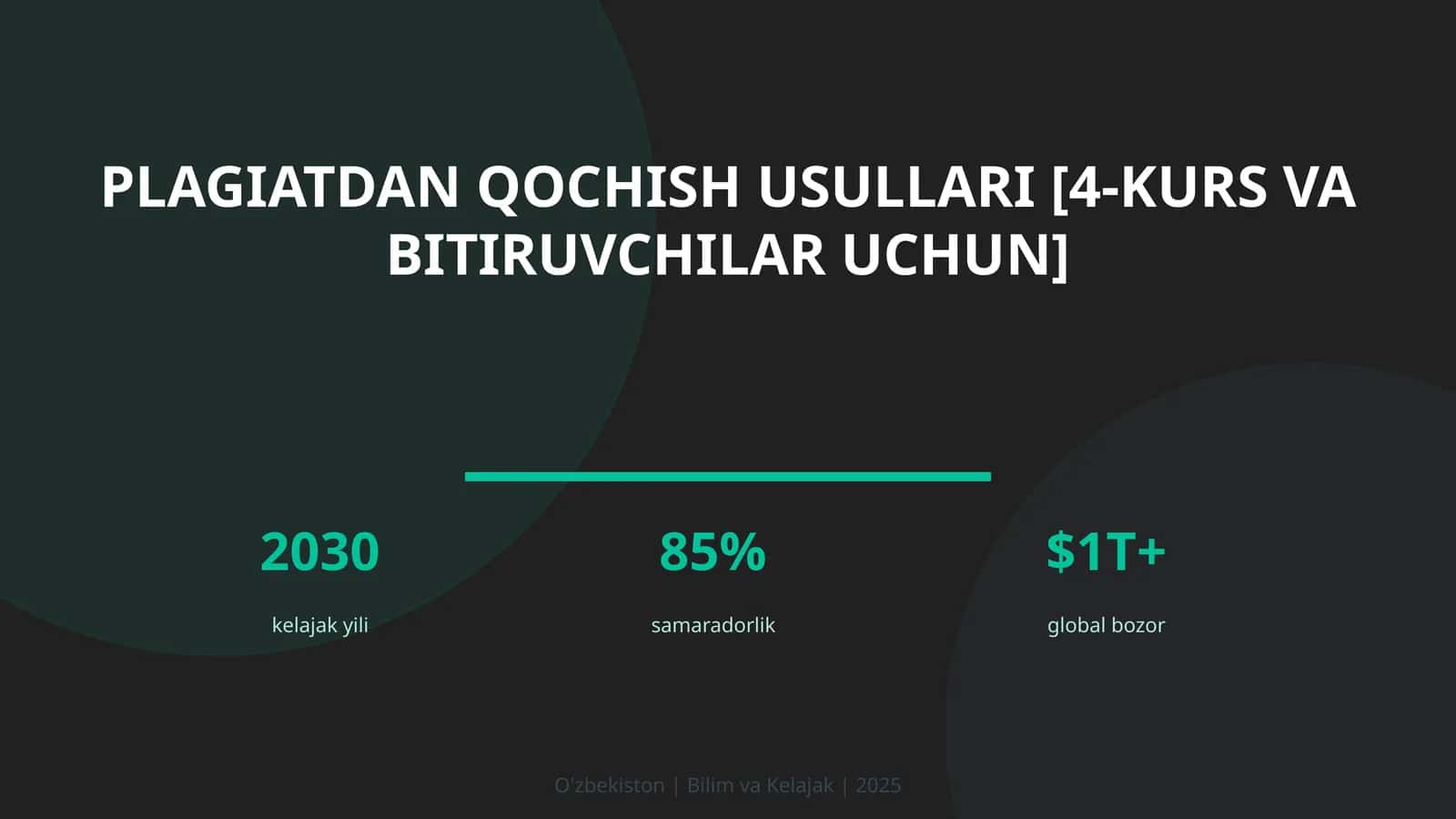 Plagiatdan qochish usullari [4-kurs va bitiruvchilar uchun]