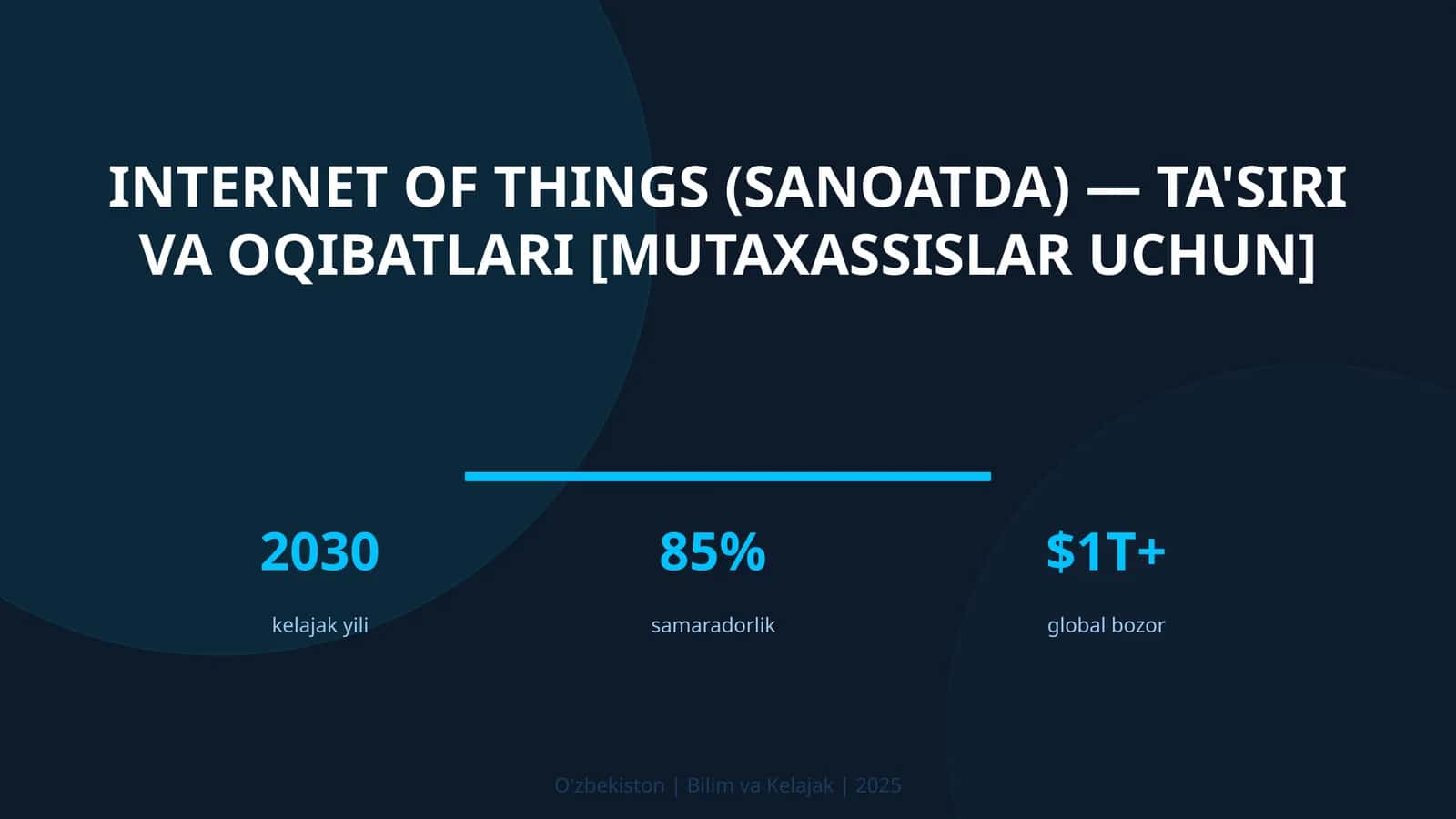 Internet of Things (Sanoatda) - Ta'siri va Oqibatlari [Mutaxassislar uchun]