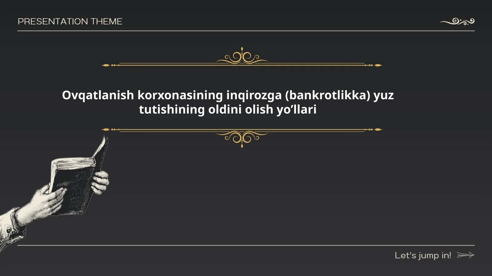 Ovqatlanishkorxonasininginqirozga(bankrotlikka)yuztutishiningoldiniolishyo’llari