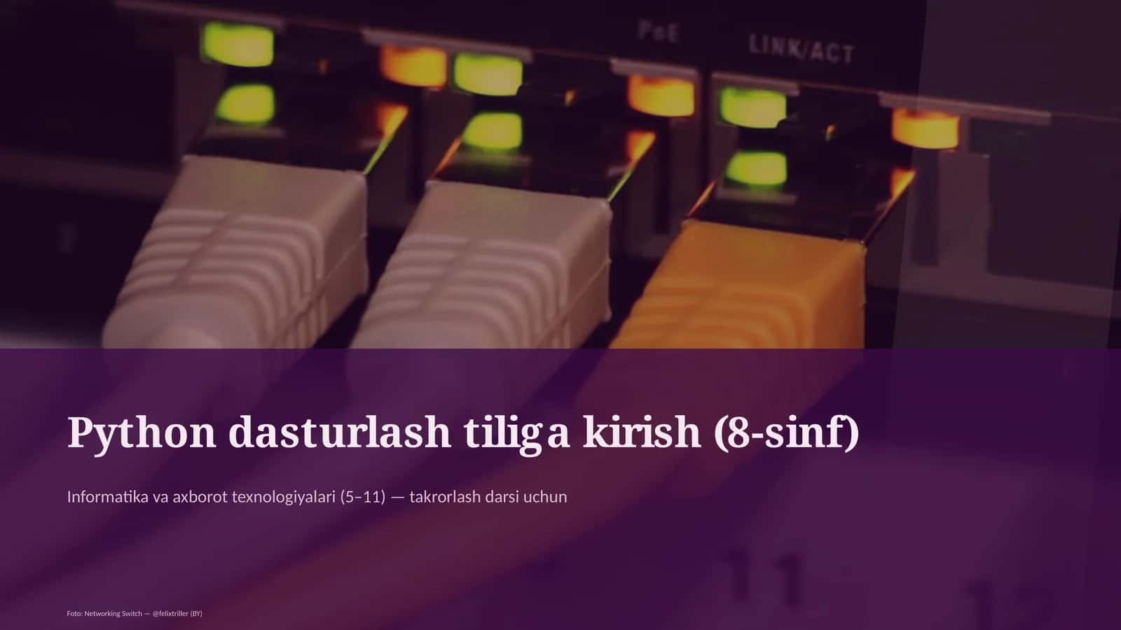 Python dasturlash tiliga kirish (8-sinf)