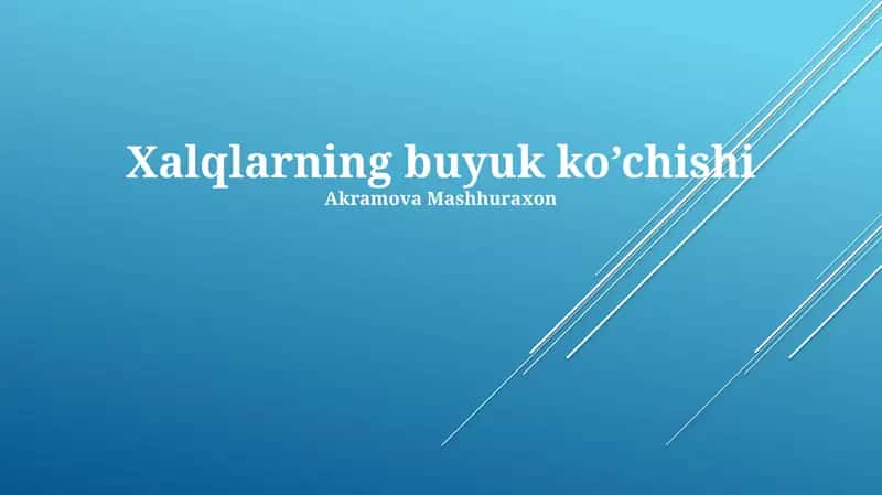 Xalqlarning buyuk ko’chishi