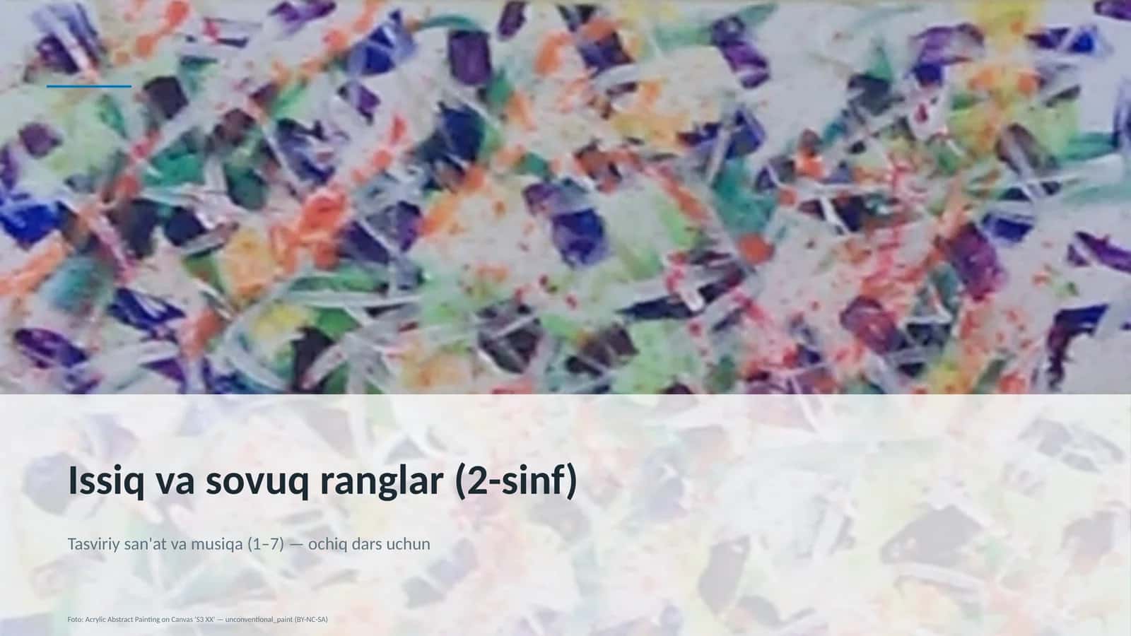 Tasviriy san'at va musiqa (1–7) — ochiq dars uchun