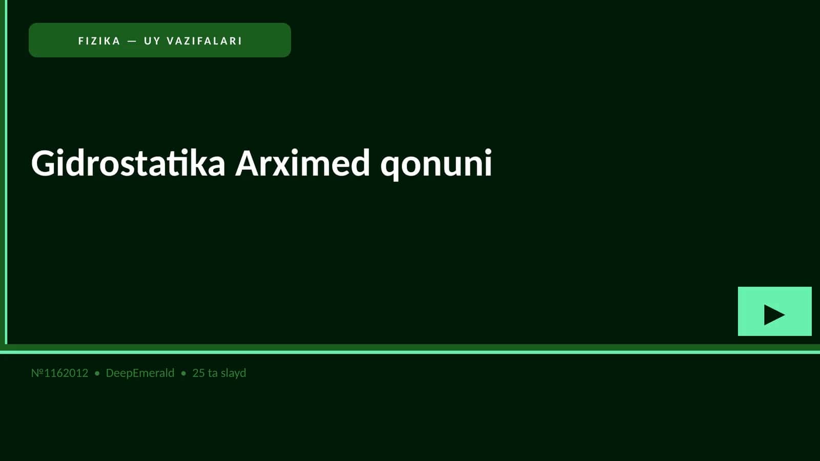 Gidrostatika Arximed qonuni