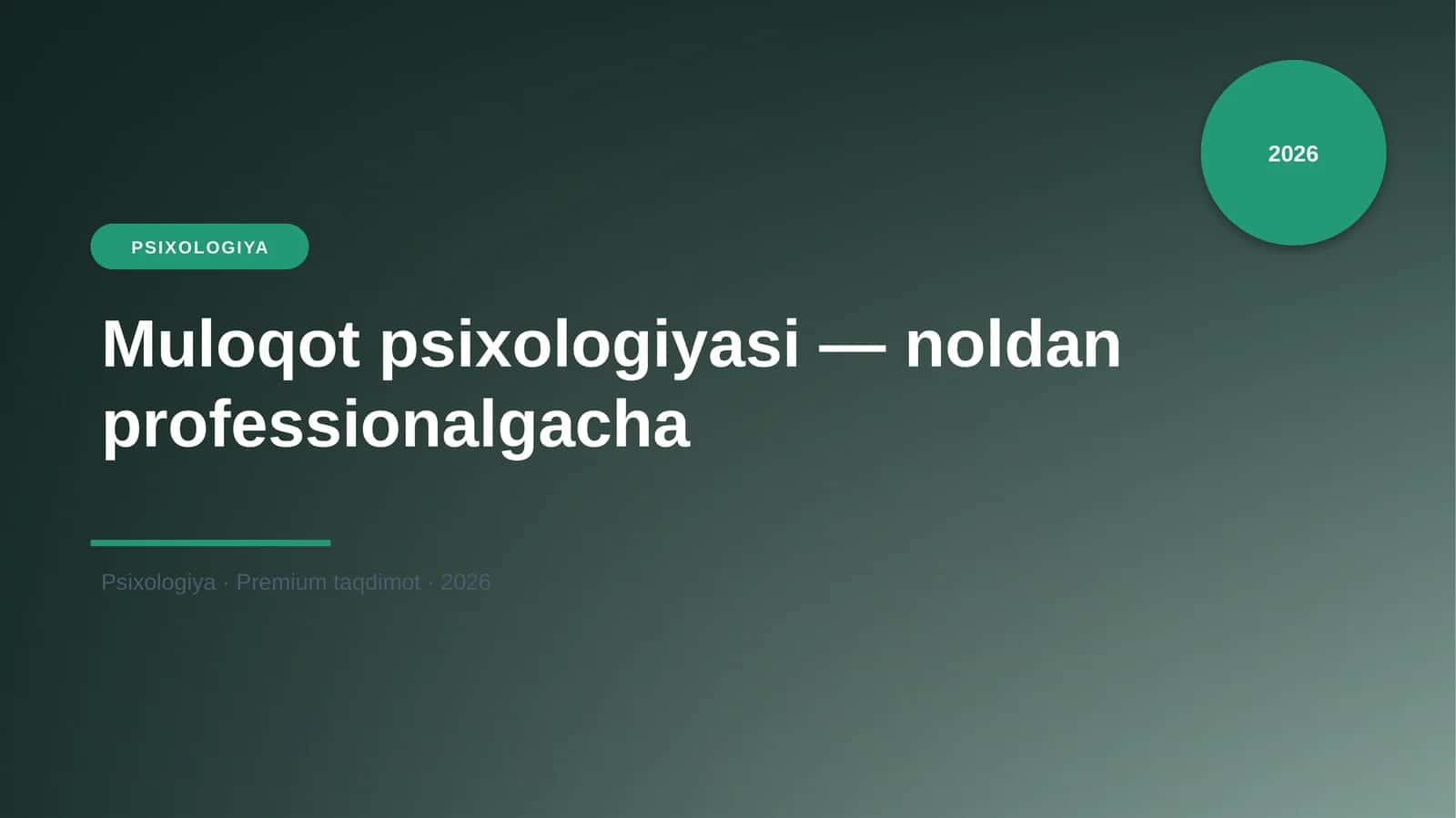 Muloqot psixologiyasi — noldan professionalgacha