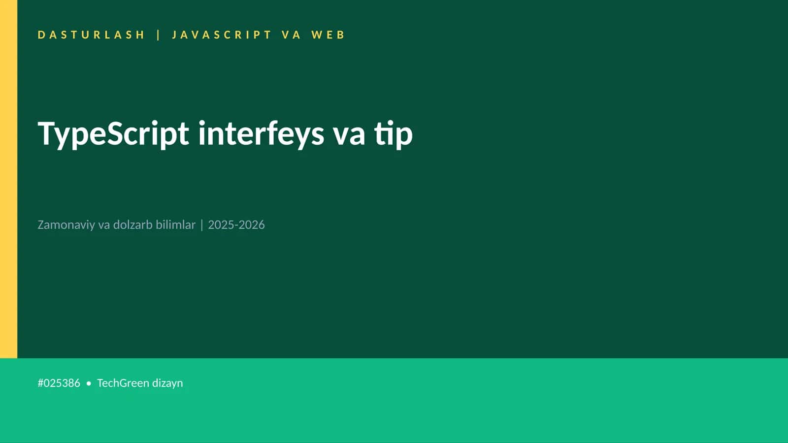 TypeScript interfeys va tip