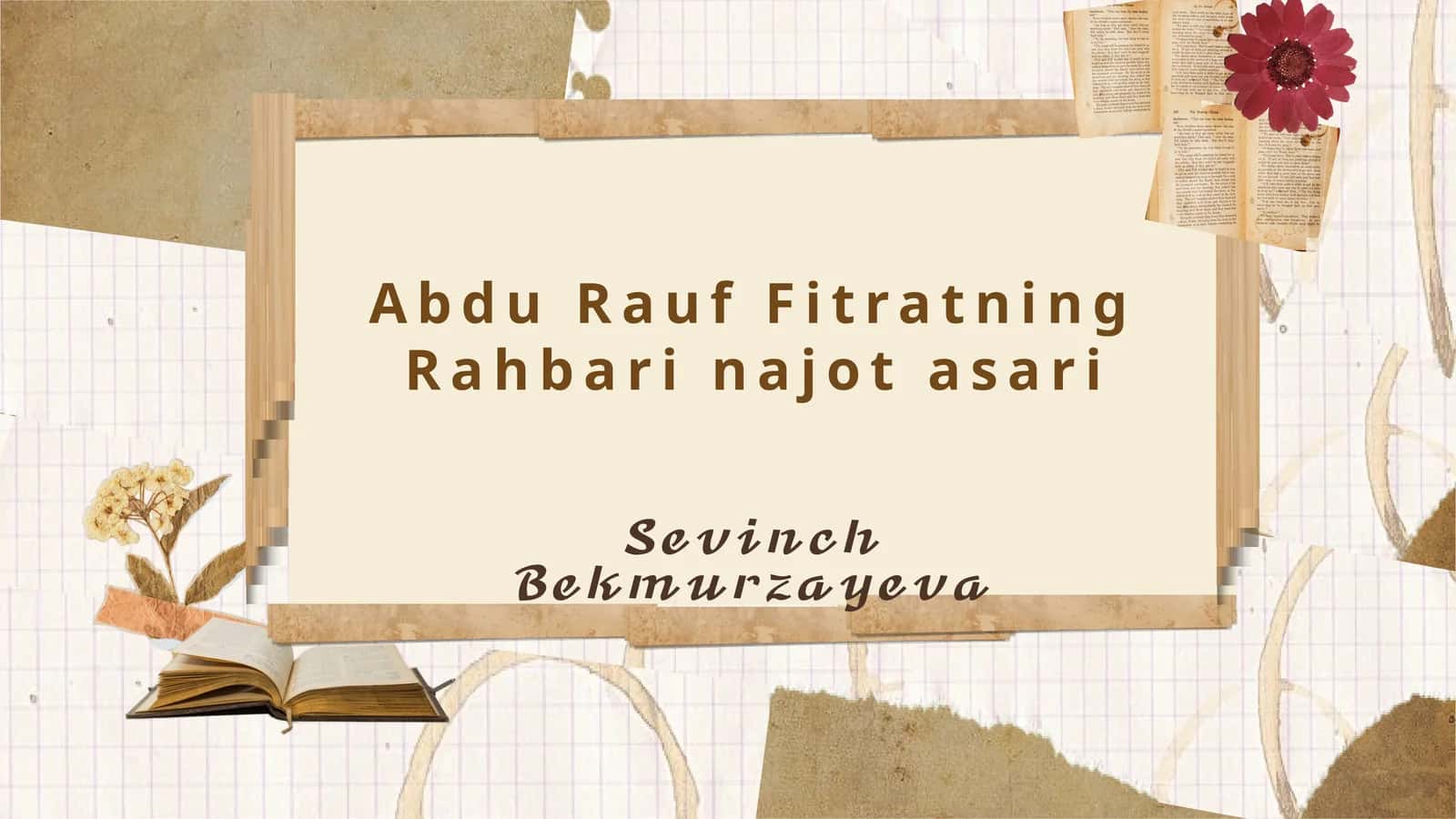 Abdu Rauf Fitratning Rahbari najot asari