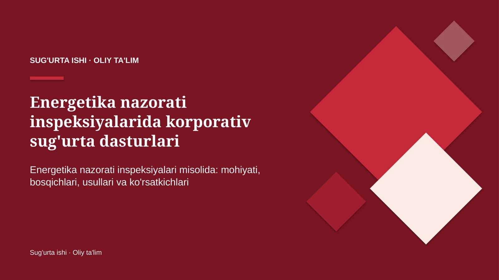 Energetika nazorati inspeksiyalarida korporativ sug'urta dasturlari