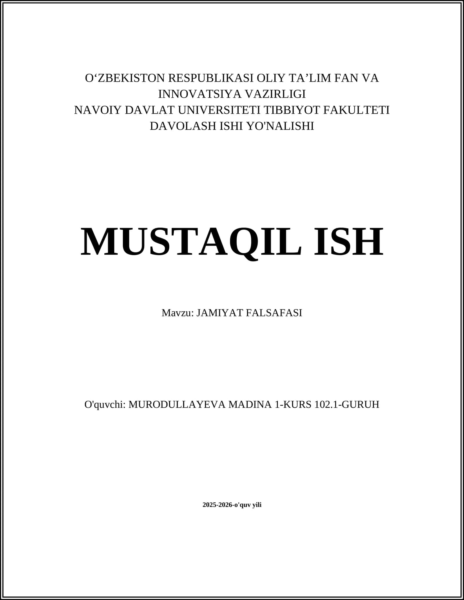 JAMIYAT FALSAFASI