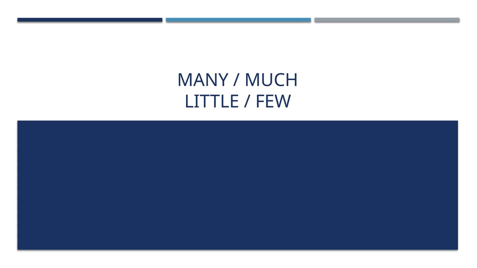MANY / MUCHLITTLE / FEW
