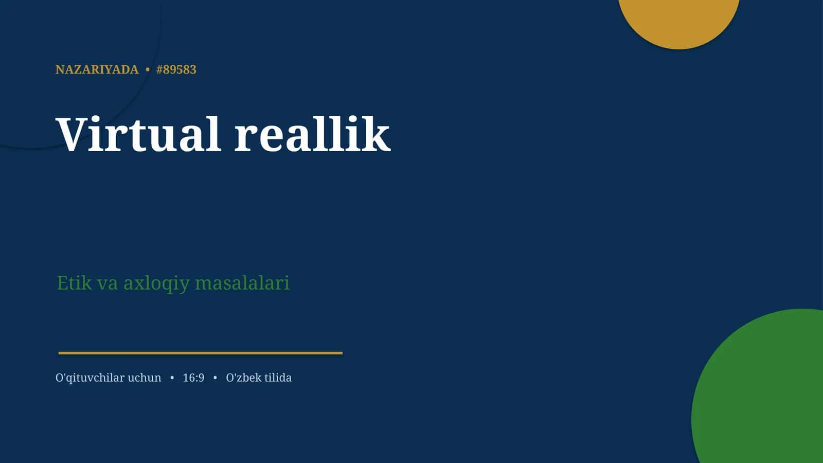 Virtual reallik