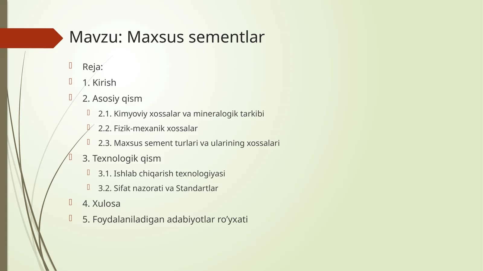Maxsus sementlar haqida maʼlumot