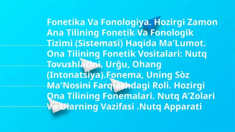 Fonetika Va Fonologiya