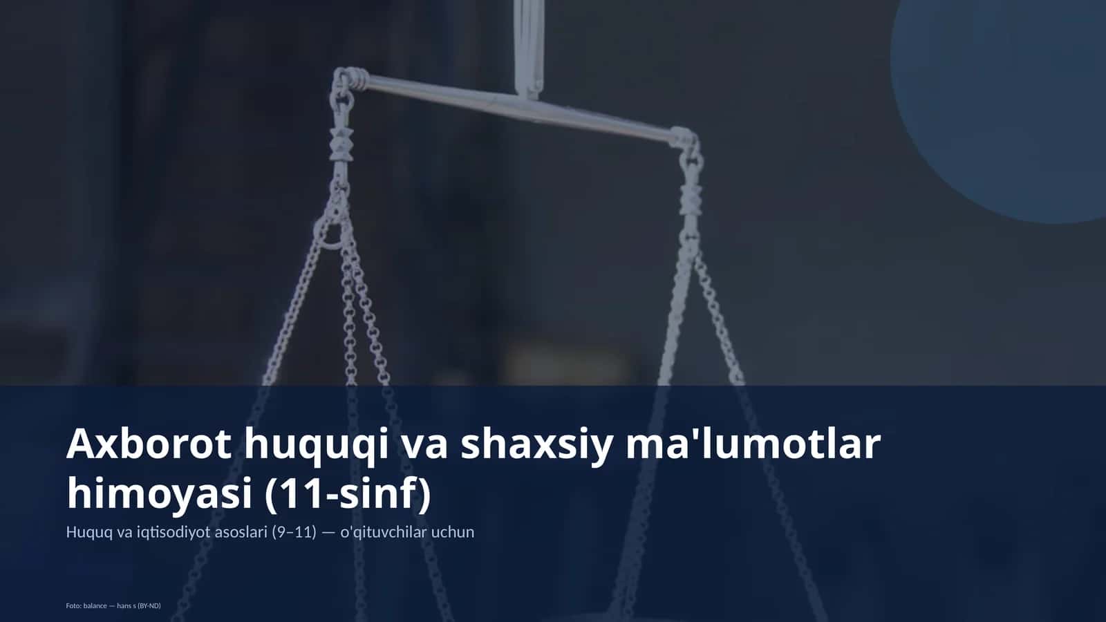 Axborot huquqi va shaxsiy ma'lumotlar himoyasi (11-sinf)