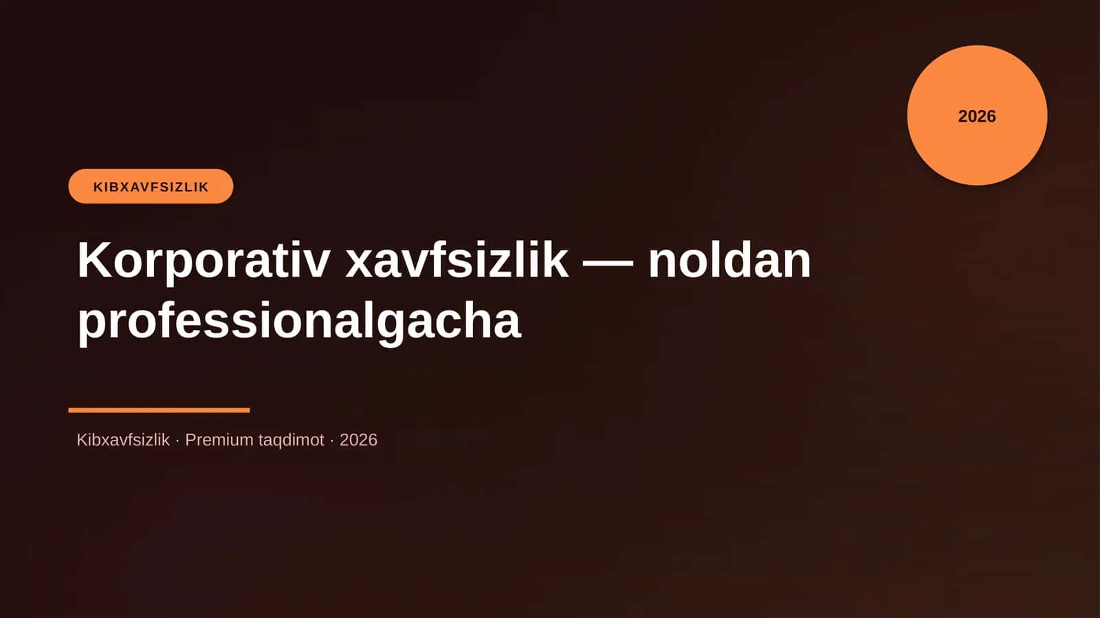 Korporativ xavfsizlik — noldan professionalgacha