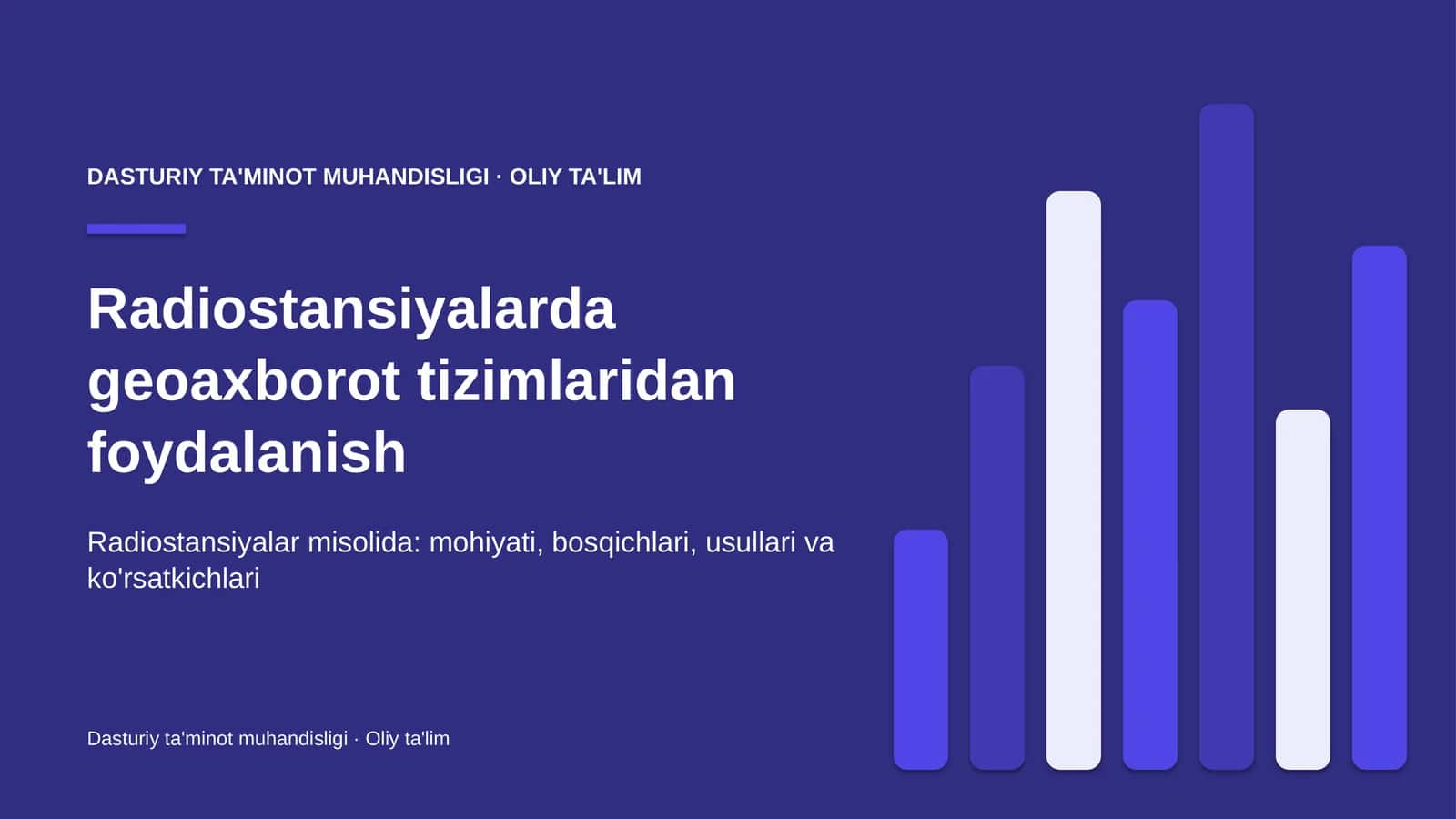 Radiostansiyalarda geoaxborot tizimlaridan foydalanish