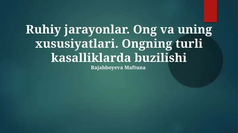 Ruhiy jarayonlar