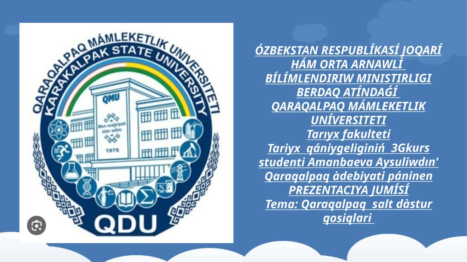 Qaraqalpaq xalqınıń salt-dástúr qosıqları