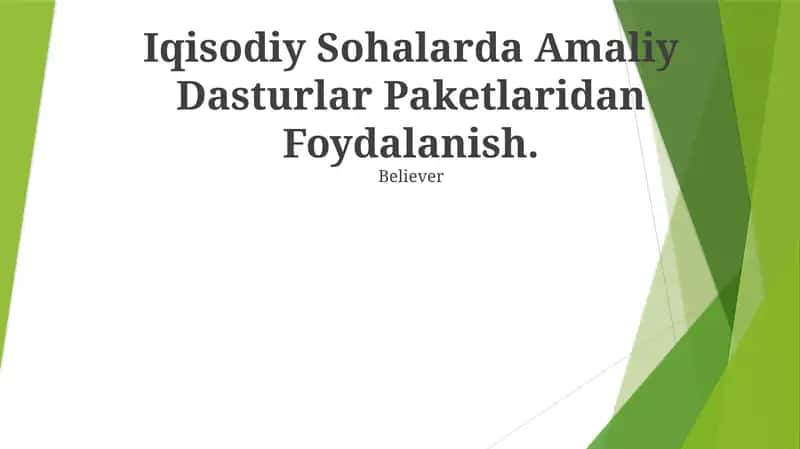 Amaliy Dasturlar Paketlari