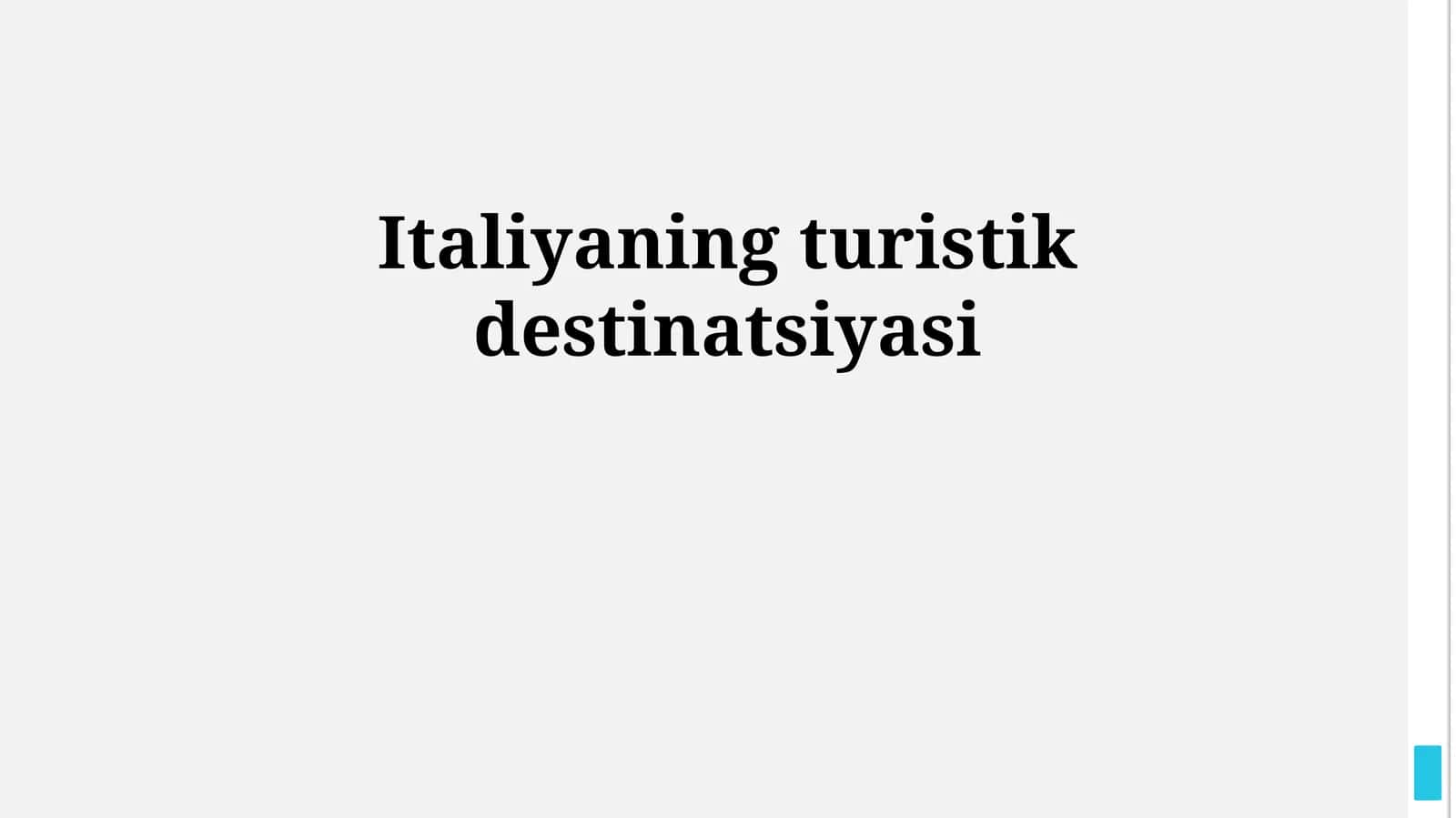 Italiyaning turistik destinatsiyasi