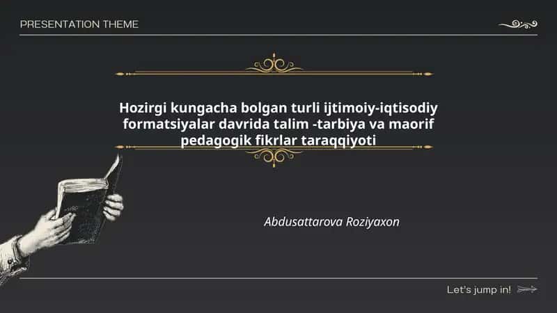 Qadimgi jamiyatlarda ta'lim-tarbiya va pedagogik fikrning shakllanishi