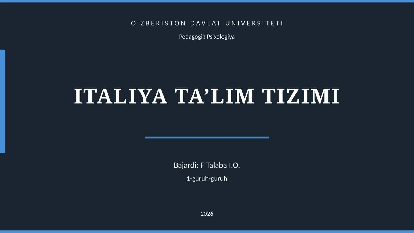 ITALİYA TA’LİM TIZİMİ