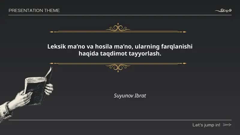 Leksik Ma’no va Hosila Ma’no